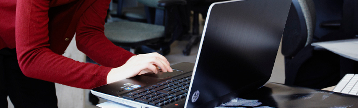 student using a laptop