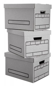 stacked bankers boxes